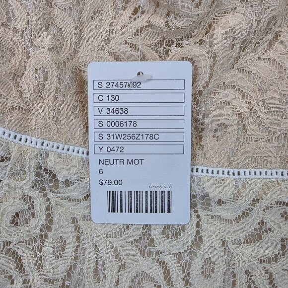 Kimchi Blue Dress Womens 6 Neutral Cream Lace Strap Sweetheart Mini Party NWT - Picture 9 of 11